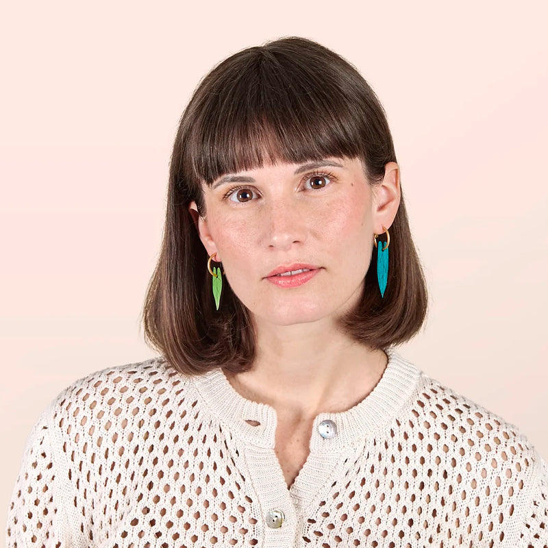 Pendientes de aro intercambiables Materia Rica - Philodendron