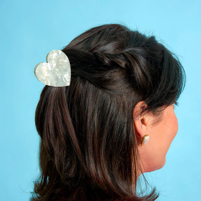 Pinza para el pelo - Corazón Blanco 🤍