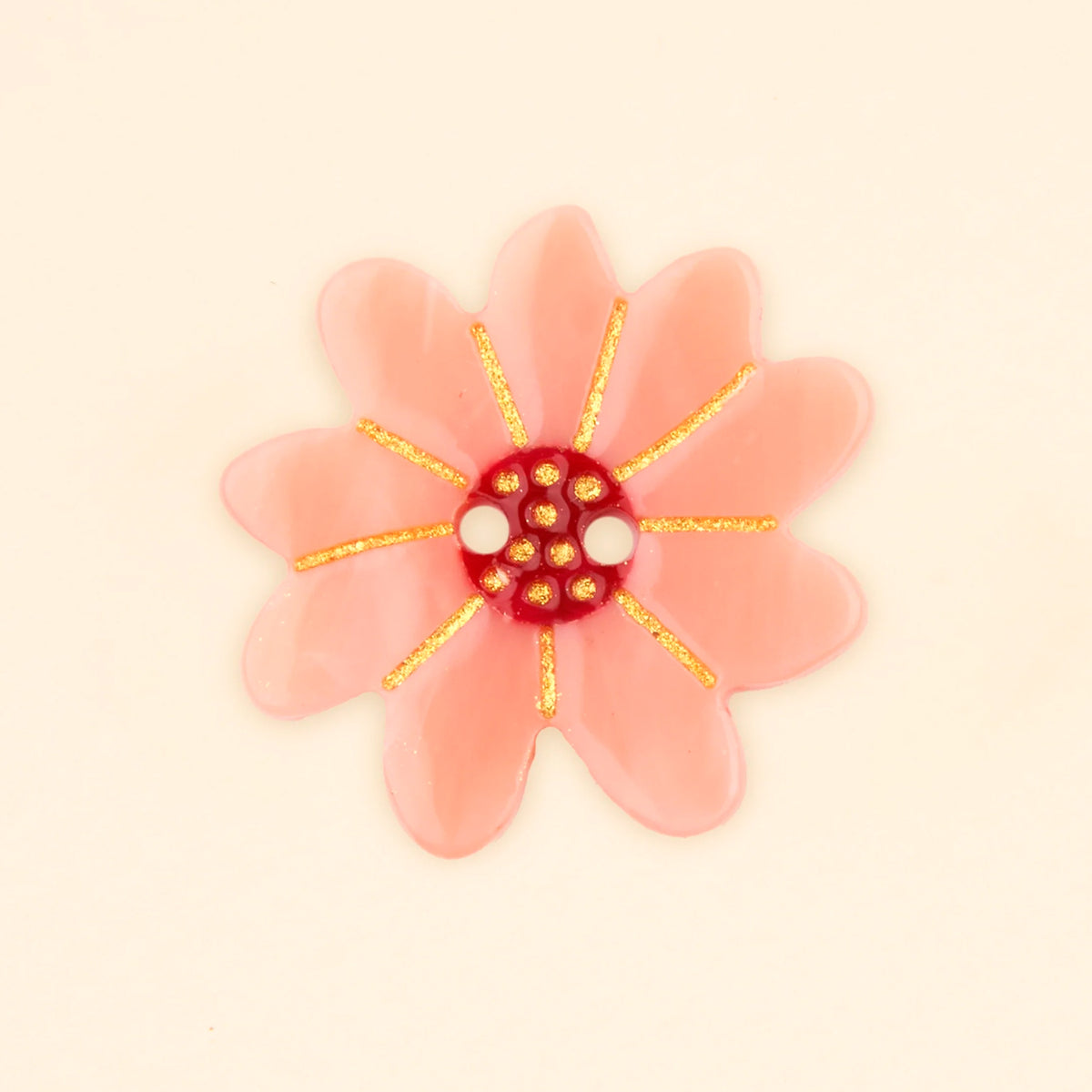 Set de 6 botones - Flor Rosa