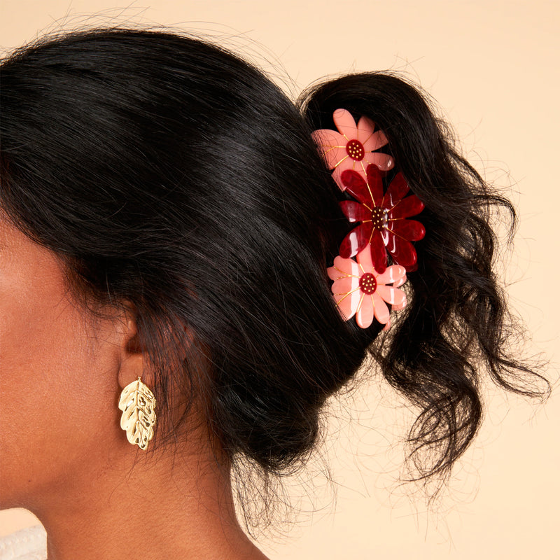 Pinza para el pelo - Flores Rosas
