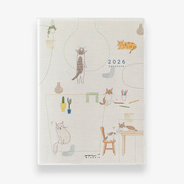 Agenda Anual de Bolsillo 2026 Midori - Cat 🐱
