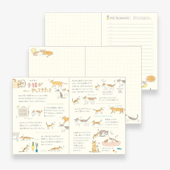 Agenda Anual de Bolsillo 2026 Midori - Cat 🐱