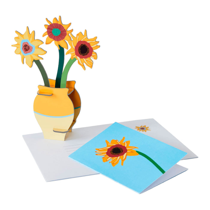 Escultura de papel con postal - Van Gogh Flowers