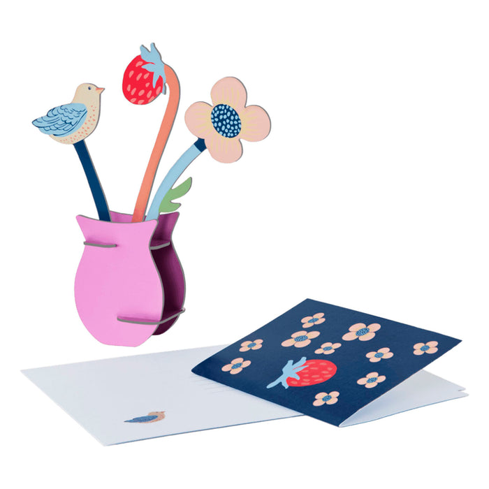 Escultura de papel con postal - William Morris Flowers