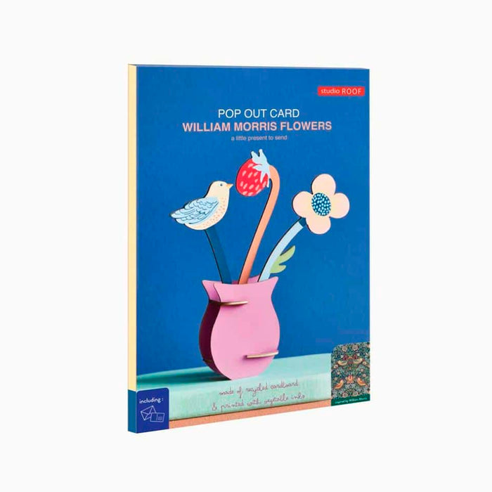 Escultura de papel con postal - William Morris Flowers