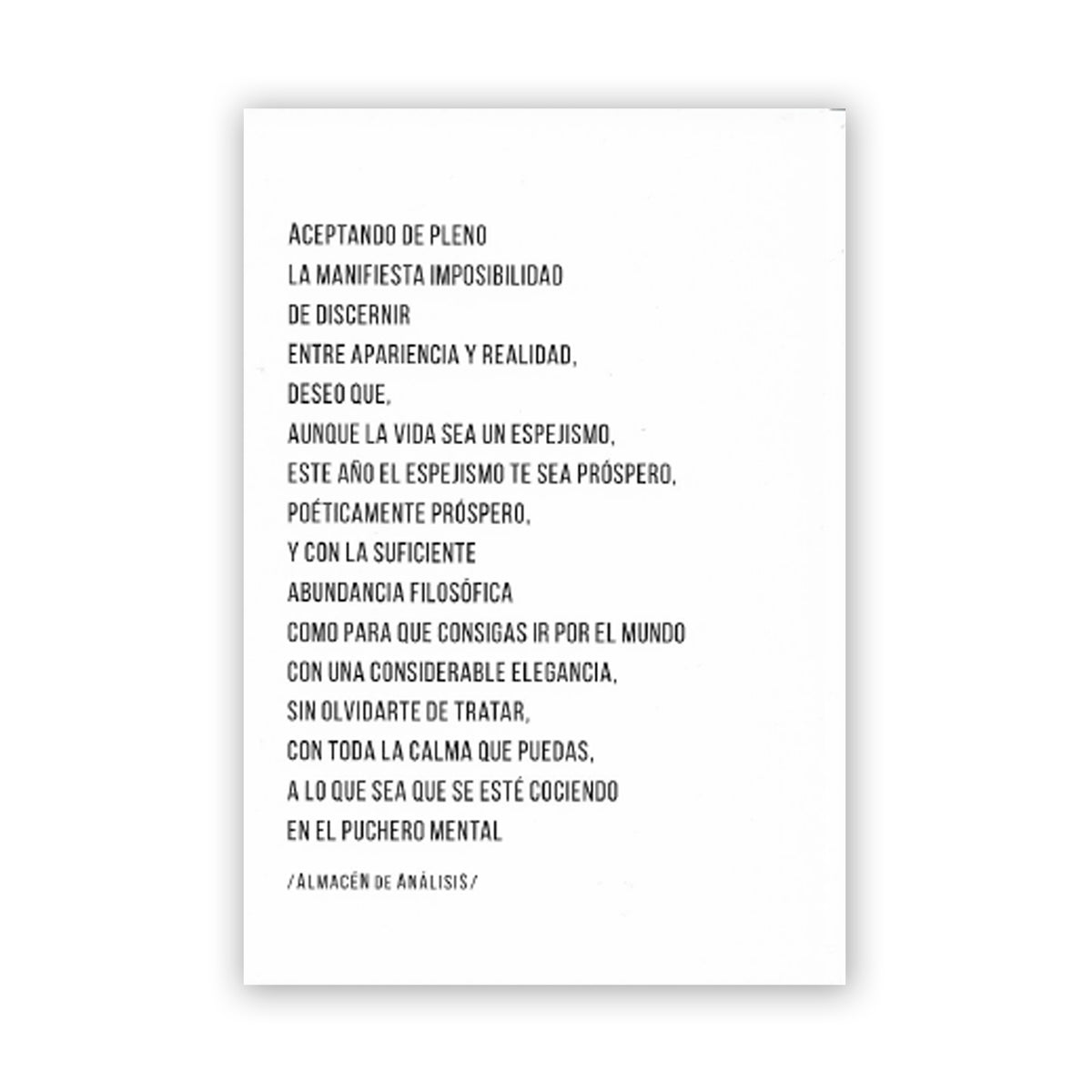 Postal - "Perpetua Felicitación"