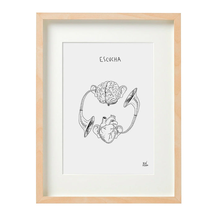 Print de René Merino A4 - "Escucha"