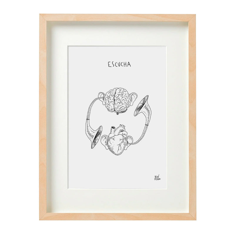 Print de René Merino A4 - "Escucha"