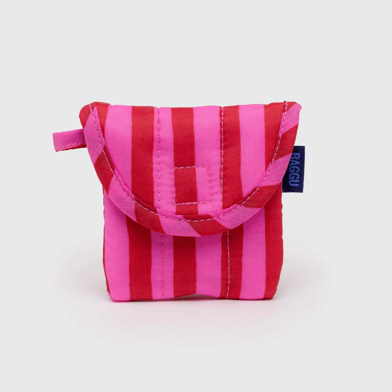 Funda auriculares inalámbricos Baggu - Pink & Red Painted Stripe
