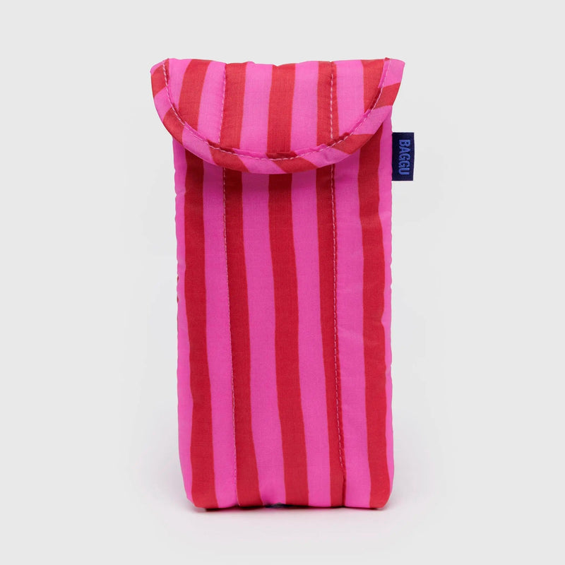 Funda de gafas acolchada Baggu - Pink & Red Painted Stripe