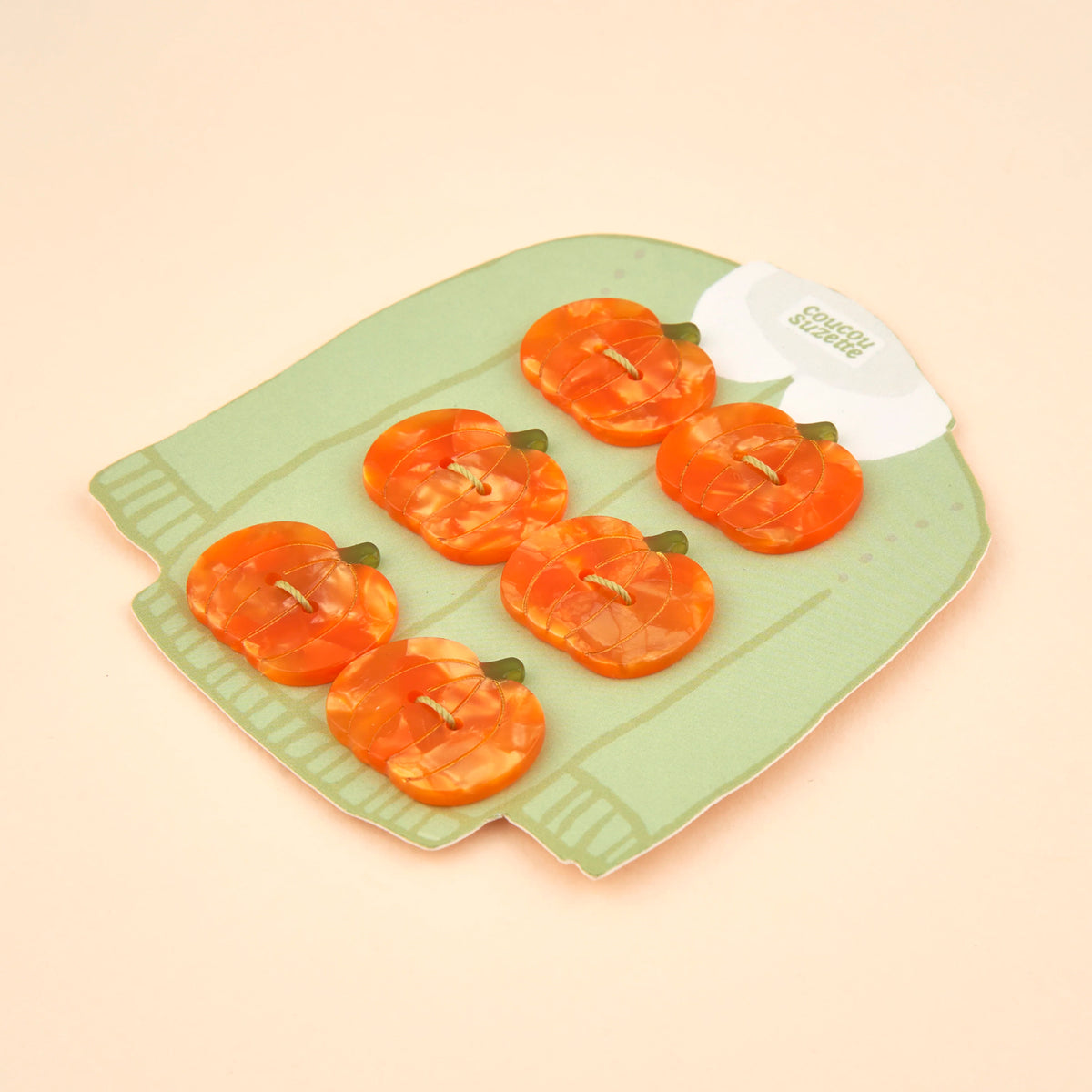 Set de 6 botones - Calabaza