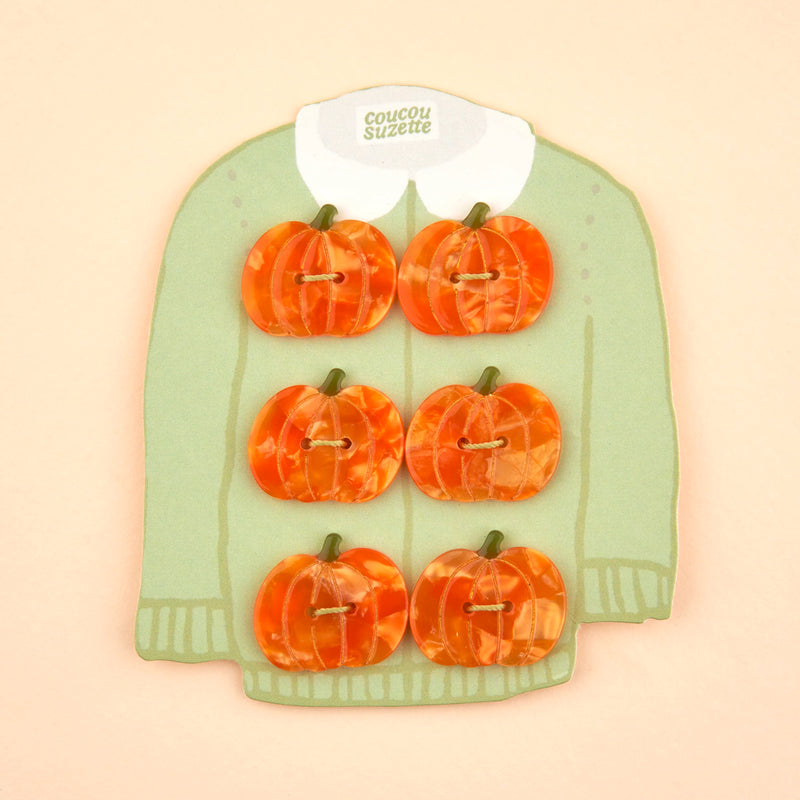 Set de 6 botones - Calabaza