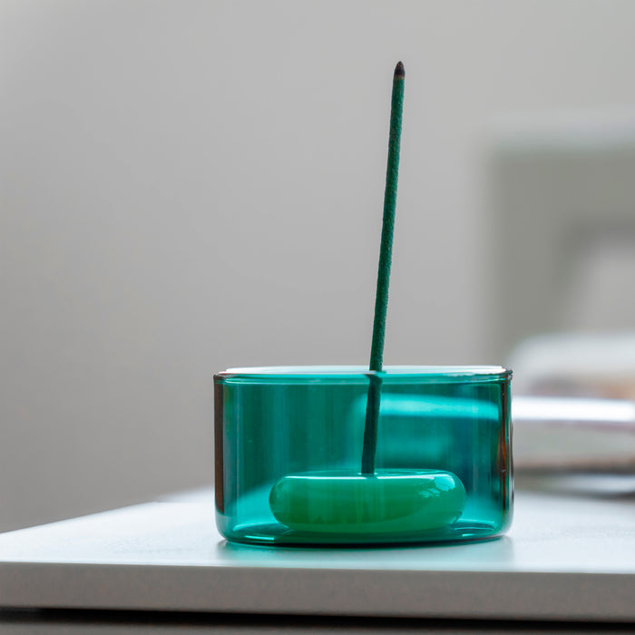 Quemador de incienso - Cristal Verde