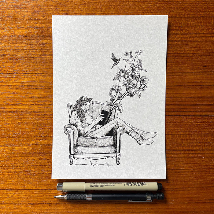 Print de Laura Agustí A5 - "Reading"