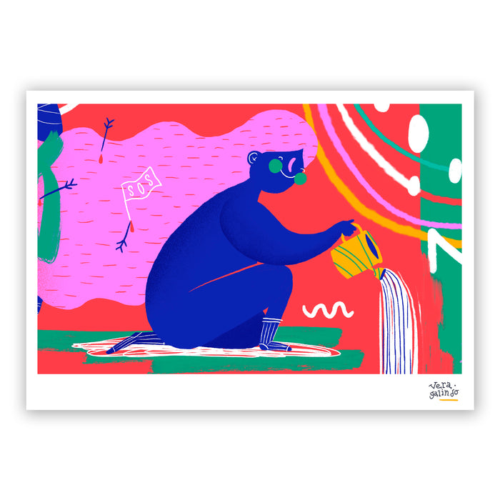 Print de Vera Galindo A5 - "Regando"