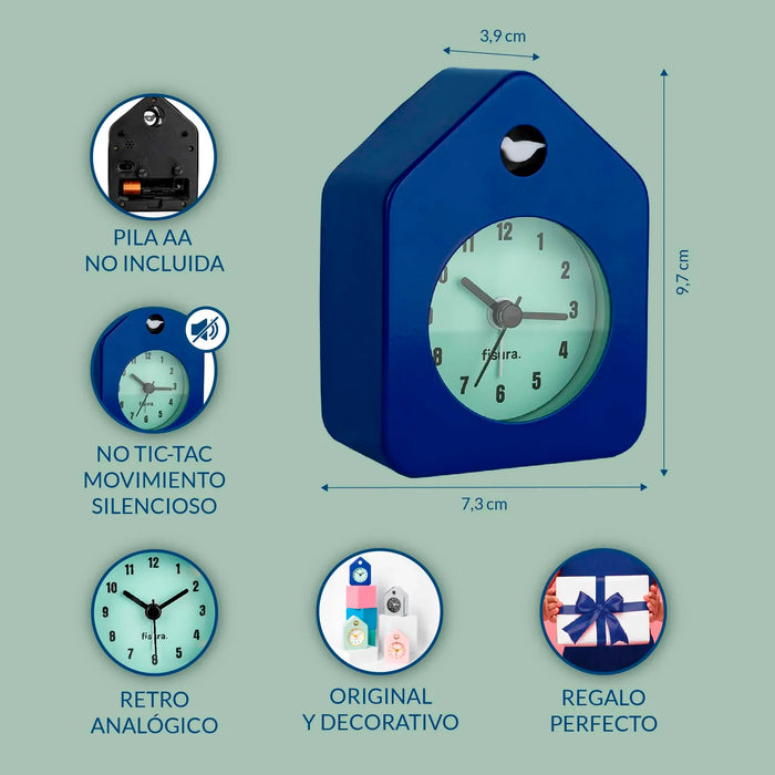 Reloj - Despertador Casita Mini Azul