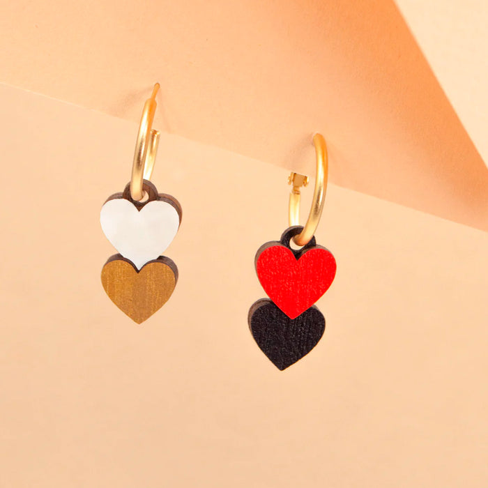 Pendientes de aro Materia Rica - Rock Flip Hearts