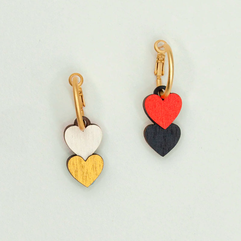 Pendientes de aro Materia Rica - Rock Flip Hearts
