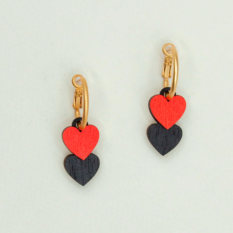 Pendientes de aro Materia Rica - Rock Flip Hearts