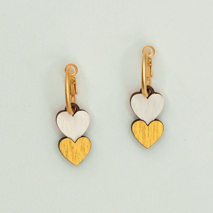 Pendientes de aro Materia Rica - Rock Flip Hearts