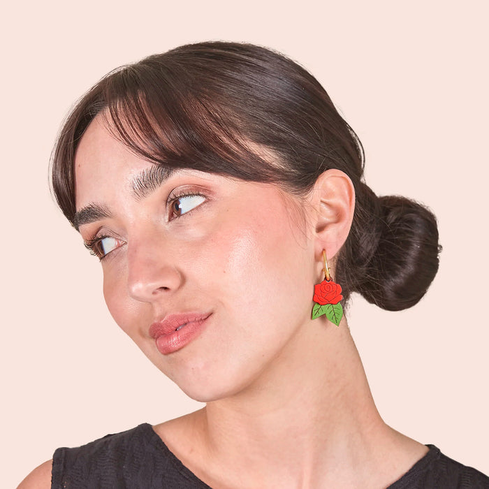 Pendientes de aro Materia Rica - Rosa Rosae 🌹