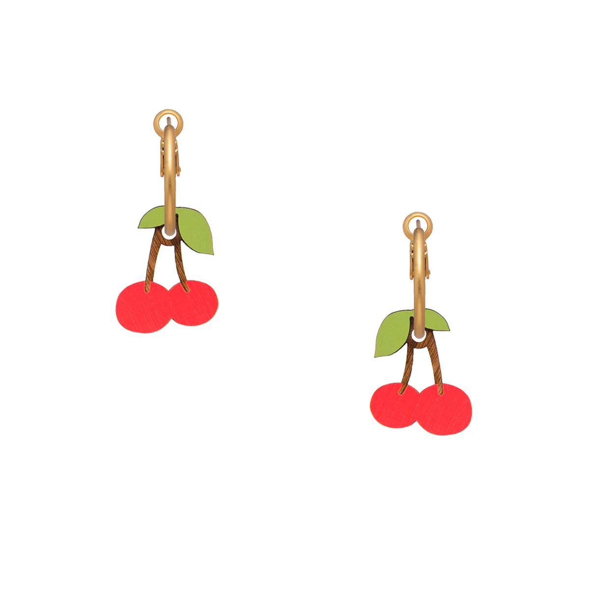Pendientes de aro Materia Rica - Ruby Cherry 🍒
