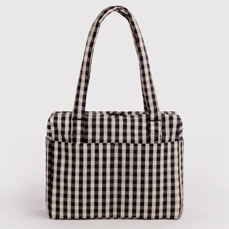 Bolso Nube Carry-On Baggu - Black and Cream Gingham