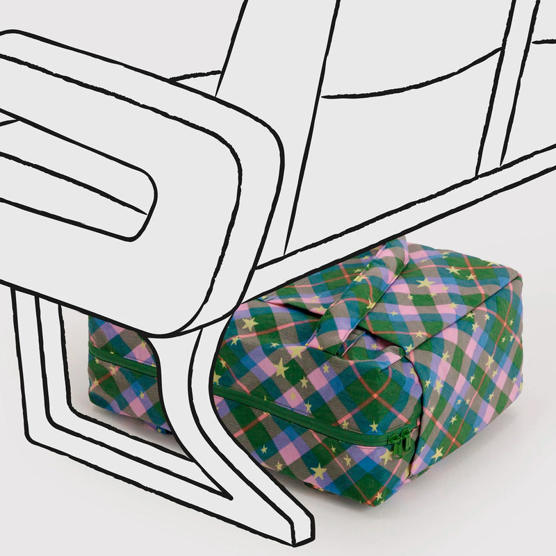 Bolso Nube Carry-On Baggu - Green Star Plaid ✨
