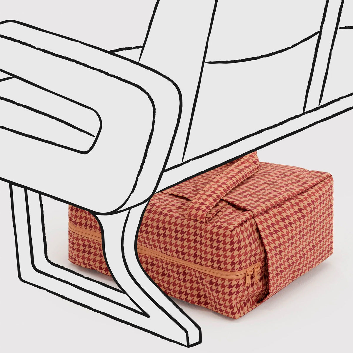 Bolso Nube Carry-On Baggu - Tan Houndstooth