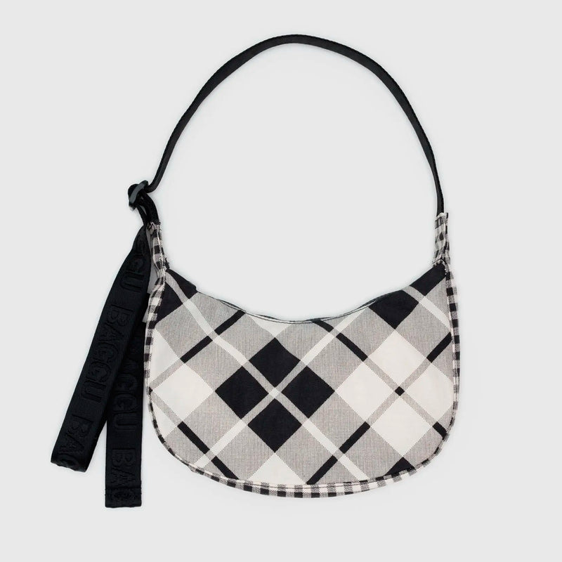 Bolso Mini media luna Baggu - Mixed Plaid