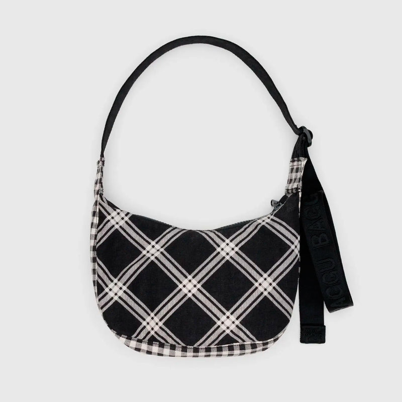 Bolso Mini media luna Baggu - Mixed Plaid