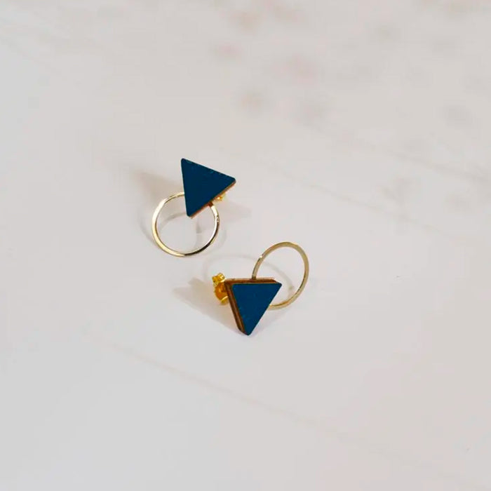 Pendientes - Small Studs Triangle Navy