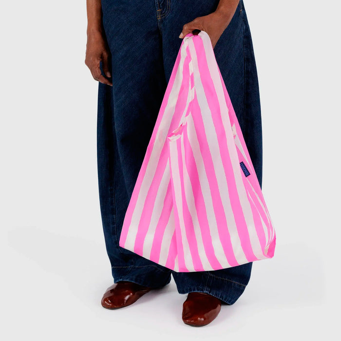 Bolsa Baggu - Pink Painted Stripe