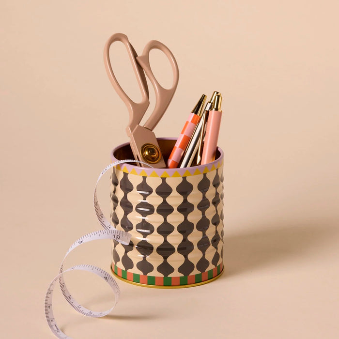 Portalápices de lata - Black & White Wavy