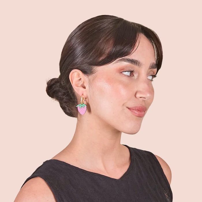 Pendientes de aro Materia Rica - Strawberry Field 🍓🌼