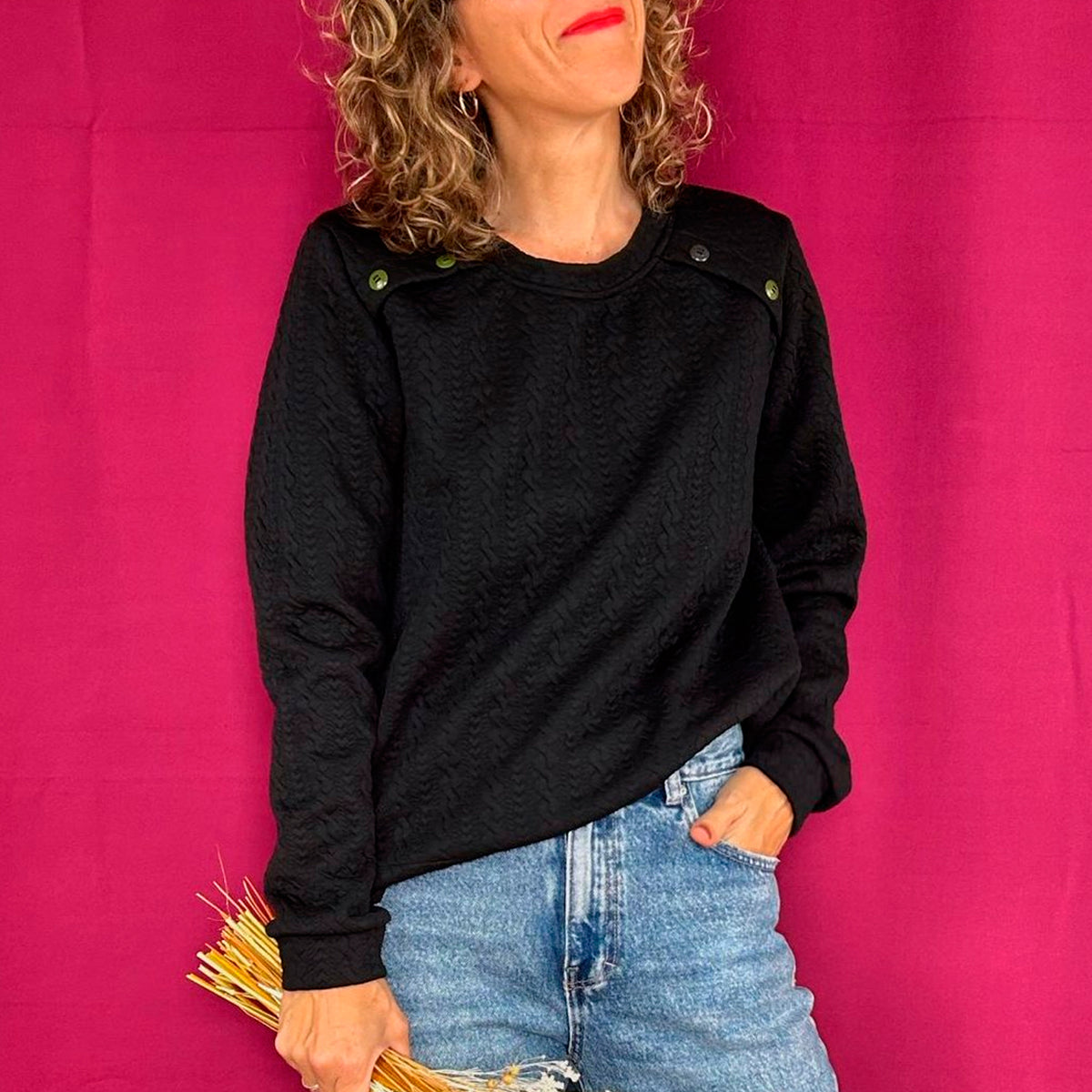 Sudadera La Compiano - Button Negro