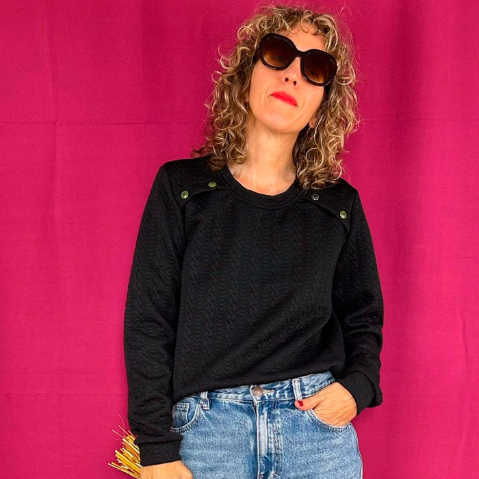 Sudadera La Compiano - Button Negro