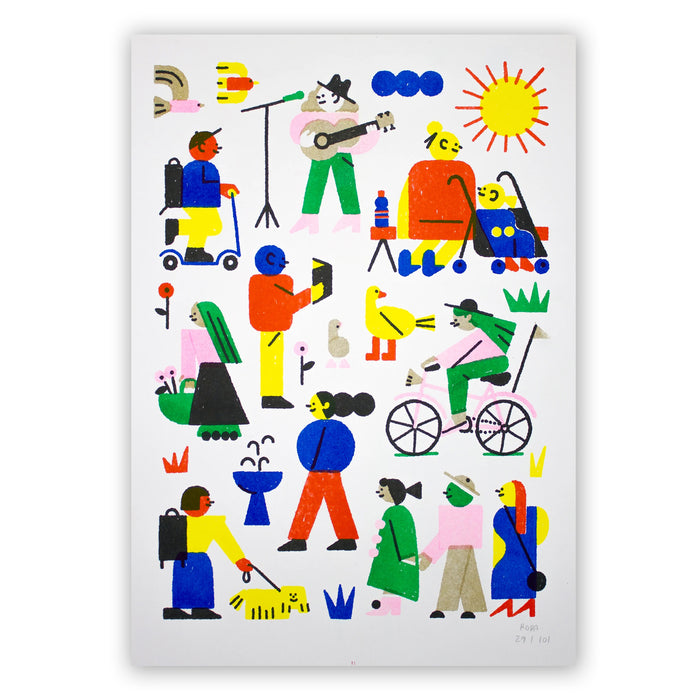 Print de José Antonio Roda A3 - "Sunday in the park"