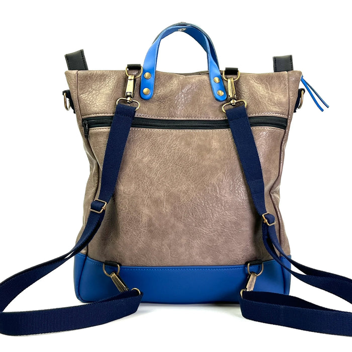 Bolso-mochila Worker Bag Brunello de Daniel Chong - Beige oscuro con bolsillo gris