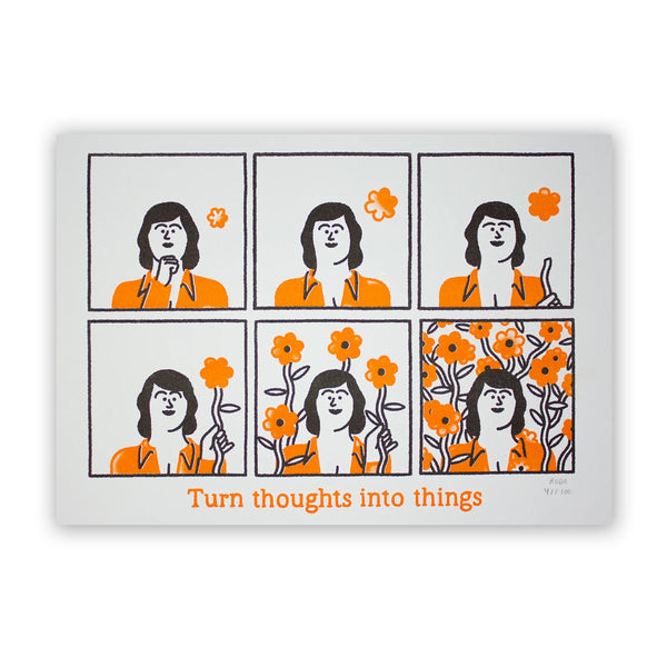 Print de Roda A3 - "Turn thoughts into things"