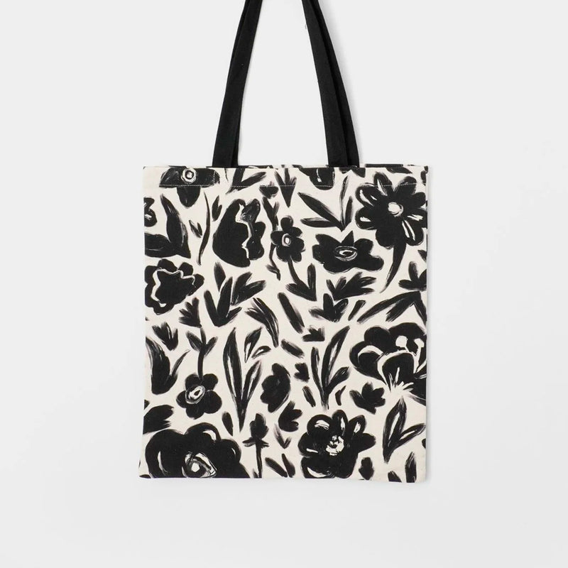 Tote bag - Black & White Flowers