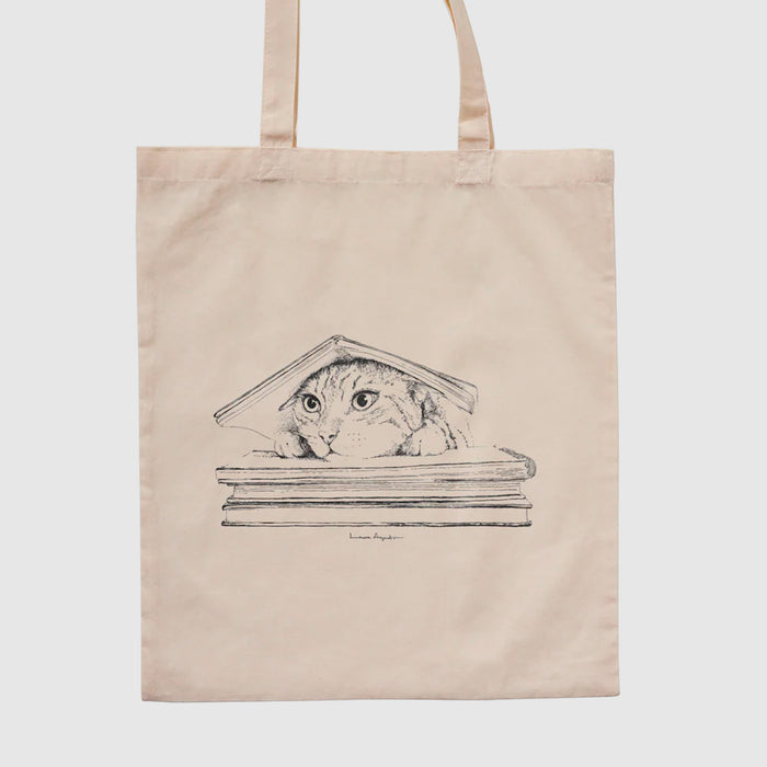 Tote bag - "Cat under the book" de Laura Agustí