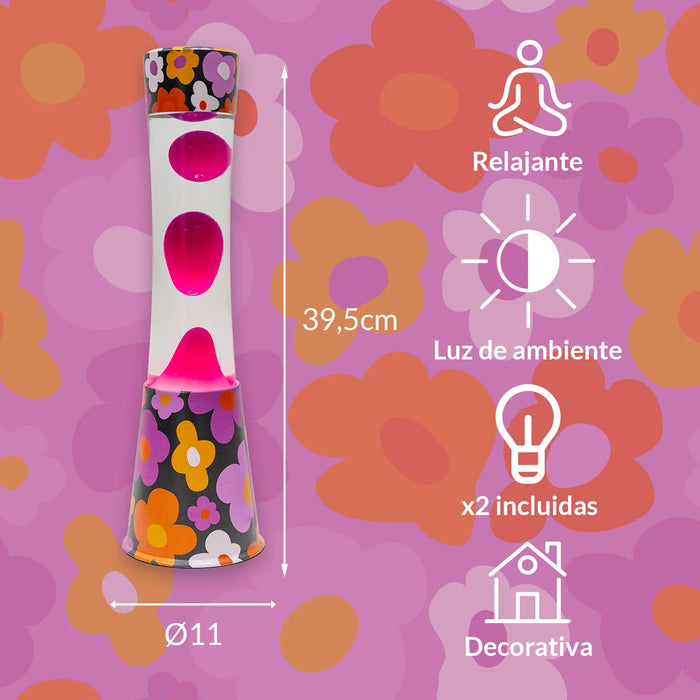Lámpara de lava Fisura - Flores Vintage