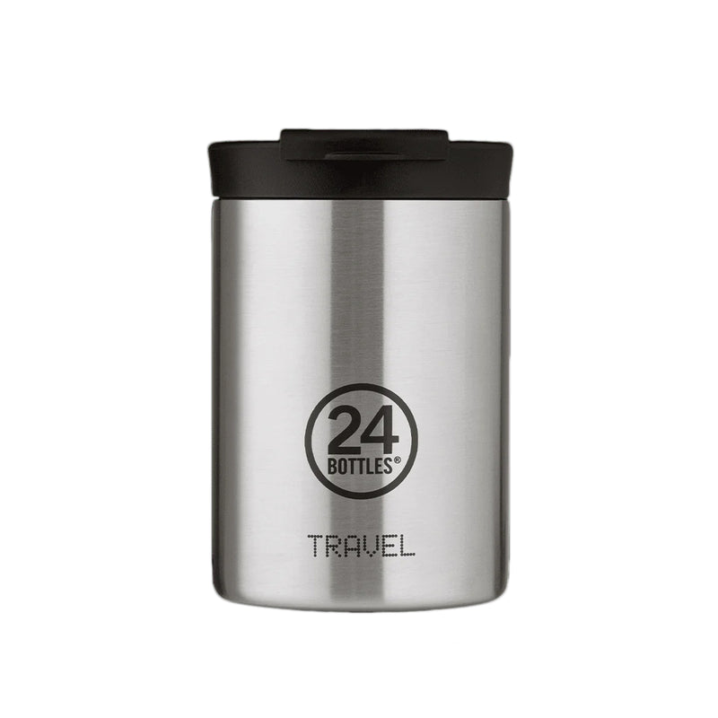 Taza de viaje de acero inoxidable 350 ml 24Bottles - Brushed Steel