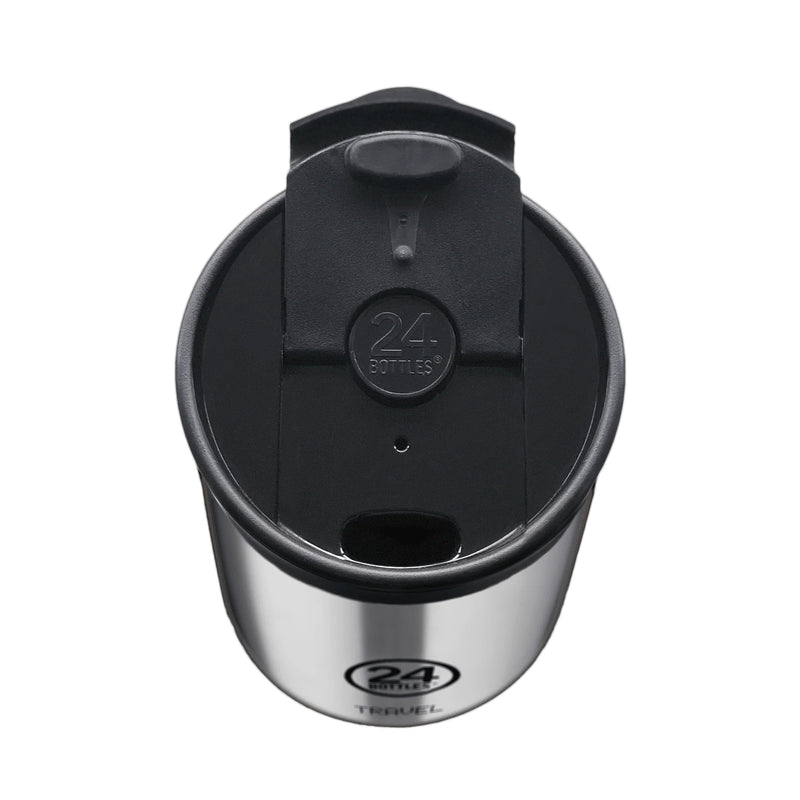 Taza de viaje de acero inoxidable 350 ml 24Bottles - Brushed Steel