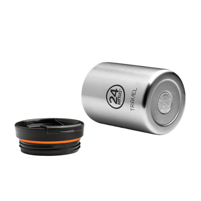Taza de viaje de acero inoxidable 350 ml 24Bottles - Brushed Steel