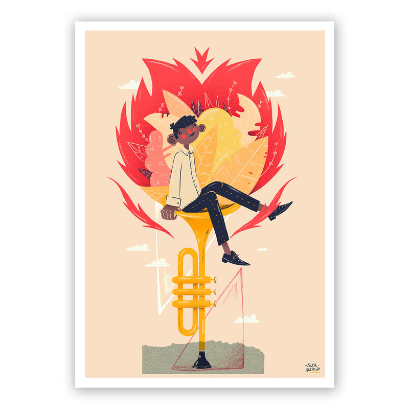 Print de Vera Galindo A5 - "Hacer sonar una trompeta"