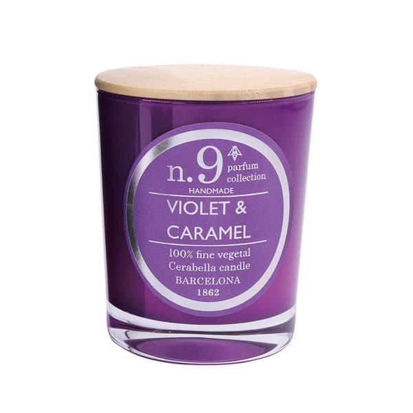 Vela vaso - Nº09 Violeta y Caramelo