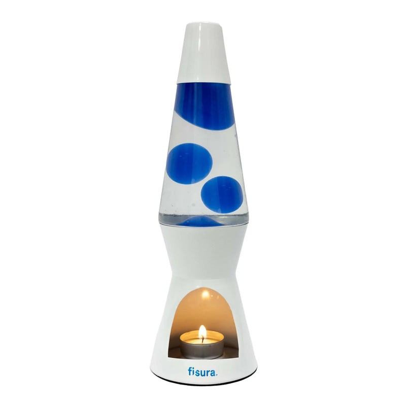 Lámpara de lava Vela Fisura - Blanca y azul
