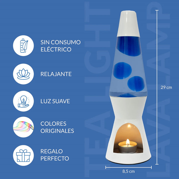 Lámpara de lava Vela Fisura - Blanca y azul